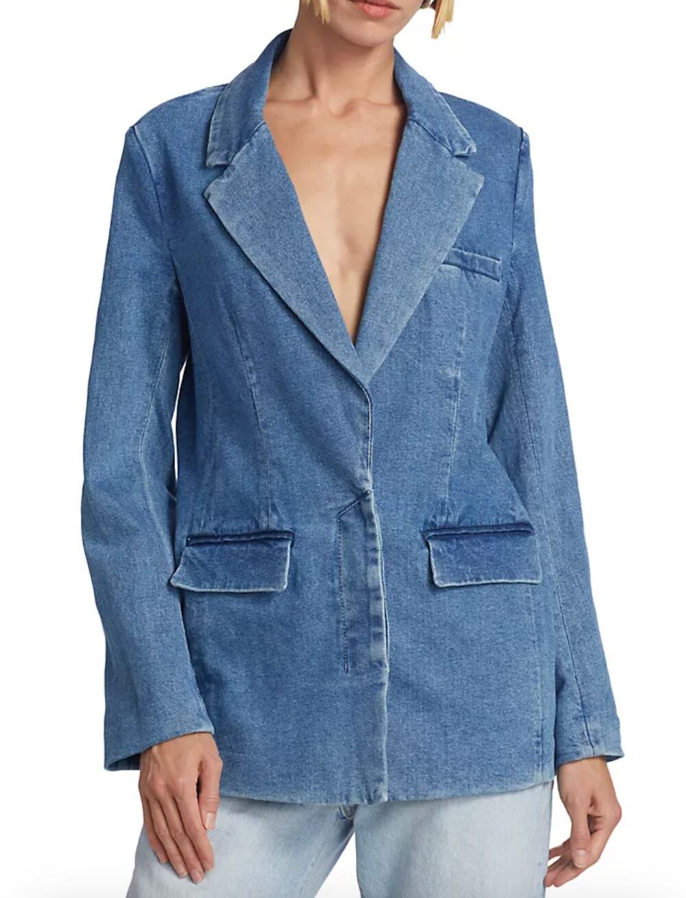 NEW Staud  Maxwell Denim Blazer XS